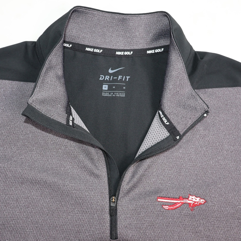 Nike Golf FSU Florida State Seminoles Dri-FIT 1/4 Zip Pullover Mens Medium Gray